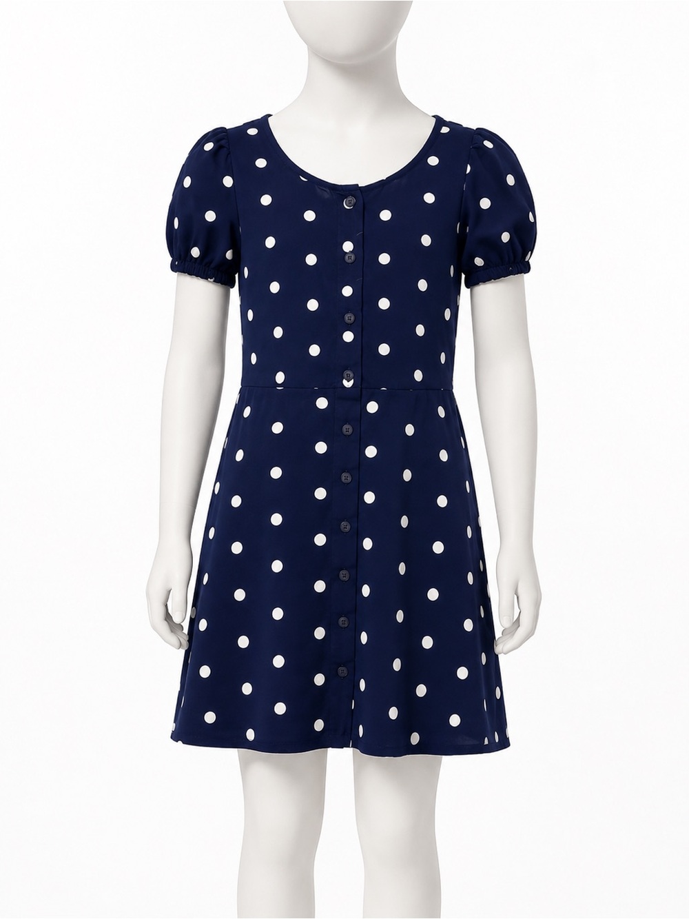 Old Navy girls polka dot dress - button down 10-12